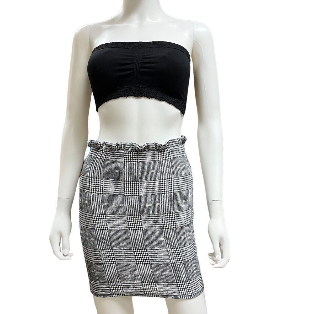 Windsor Black & White  & Blue Plaid Short Skirt Womens‎ Size XS (N10312)